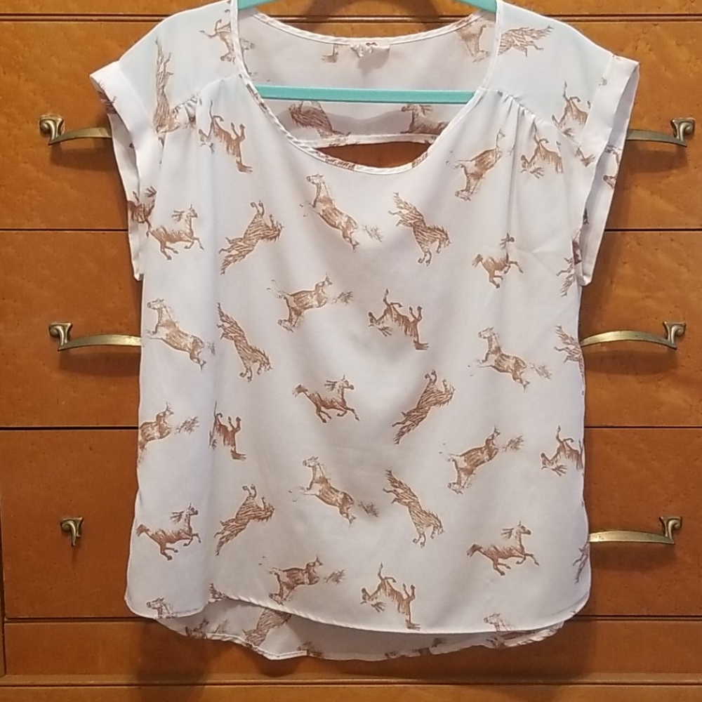 Horse print blouse